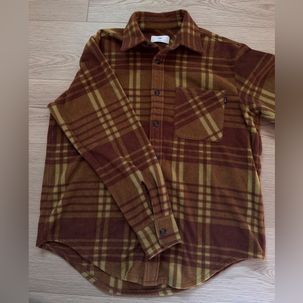 TNA Fleece Plaid Button Up